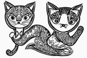 simplistic cat line art tattoo idea