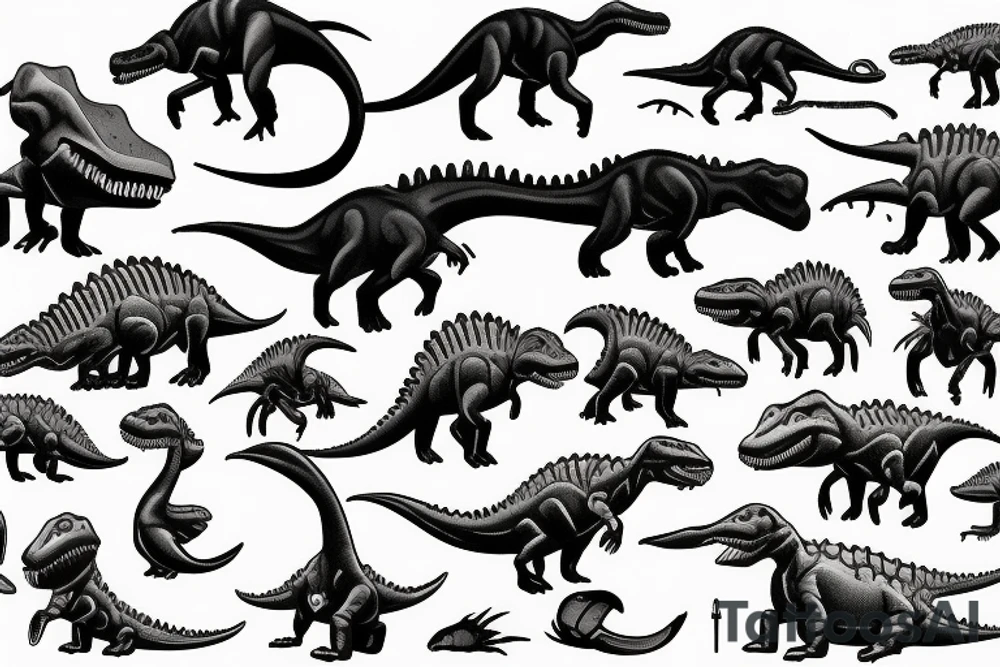 Dinosaur painting a picture tattoo idea