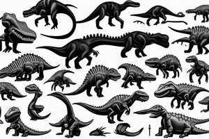 Dinosaur painting a picture tattoo idea