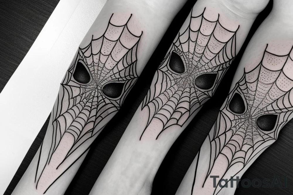Spider skull face tattoo idea