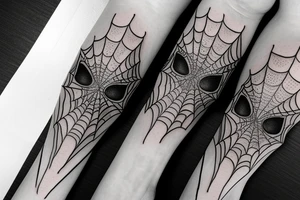 Spider skull face tattoo idea