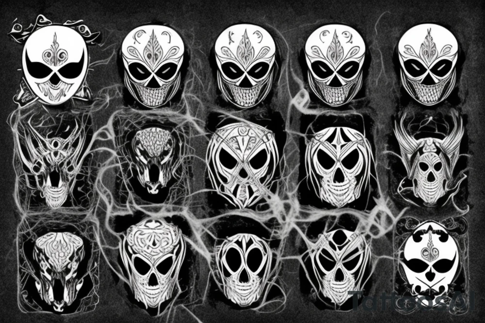 Spider skull face tattoo idea