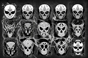 Spider skull face tattoo idea