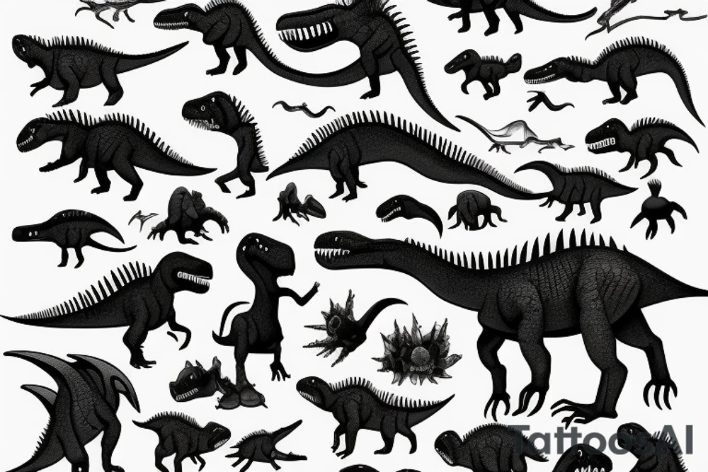 Dinosaur painting a picture tattoo idea