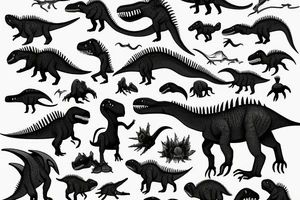 Dinosaur painting a picture tattoo idea