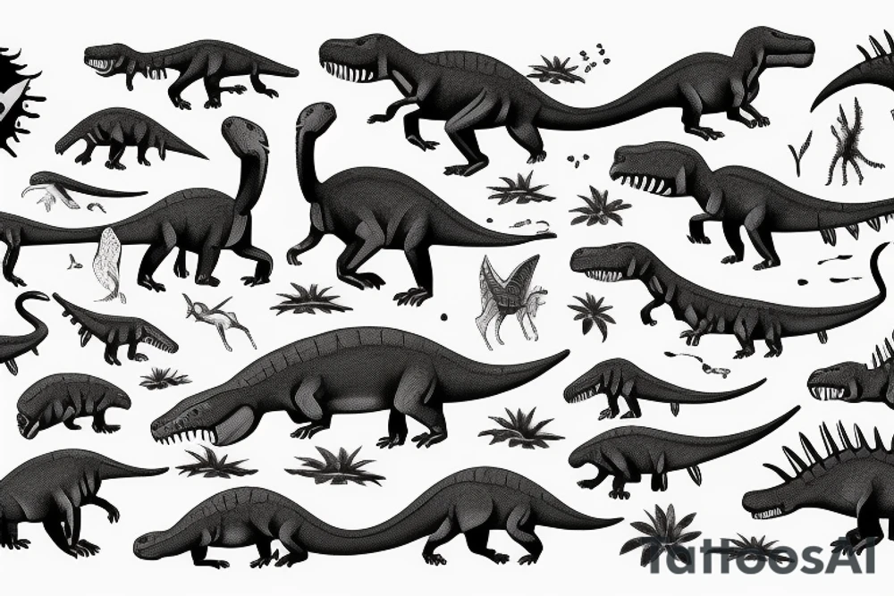 Dinosaur painting a picture tattoo idea