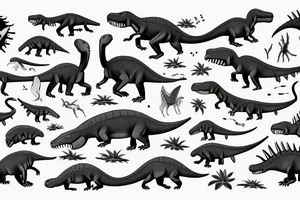 Dinosaur painting a picture tattoo idea