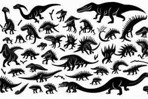 Dinosaur artist painting a picture with a paintbrush tattoo idea