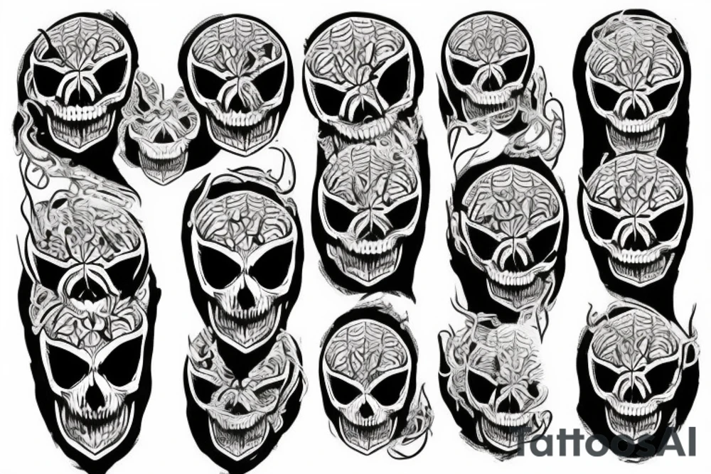 Spider skull face 2001 tattoo idea
