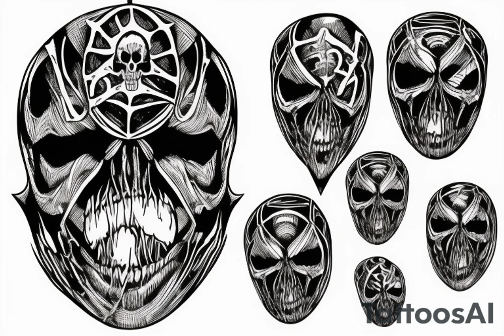 Spider skull face 2001 tattoo idea