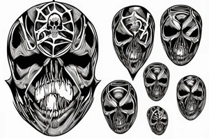 Spider skull face 2001 tattoo idea