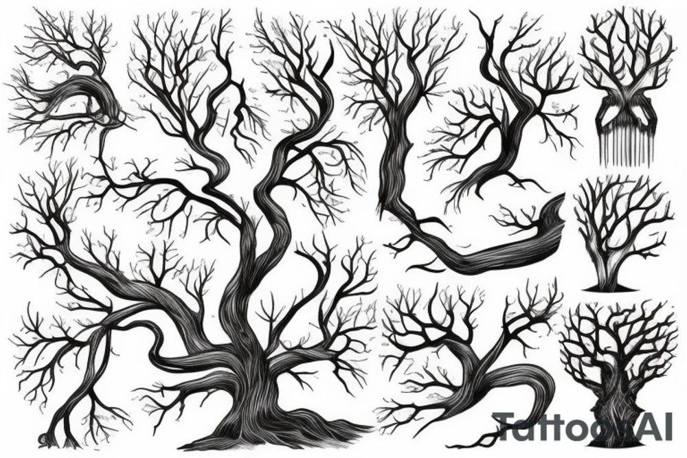 Tree with water flow tattoo idea