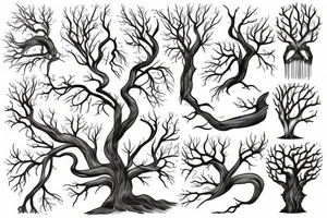Tree with water flow tattoo idea