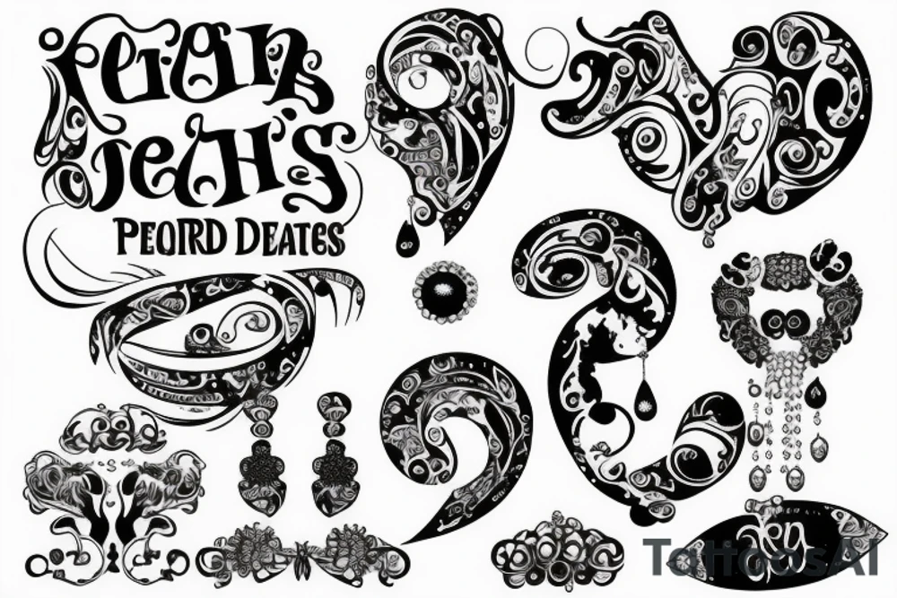 2010 text with pearls tattoo idea