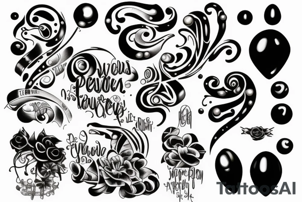 2010 text with pearls tattoo idea