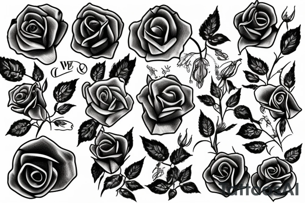 greek with roses tattoo idea