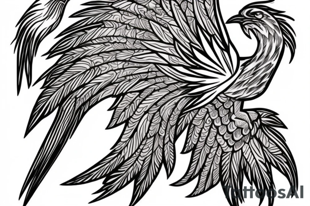 Cherokee Indian based phoenix for arm tattoo idea