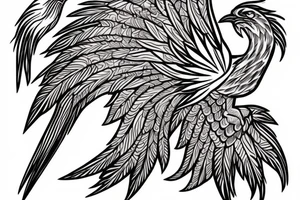 Cherokee Indian based phoenix for arm tattoo idea