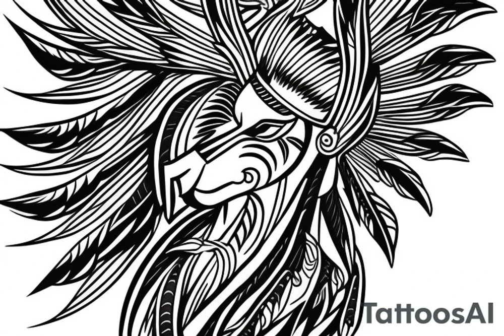 Cherokee Indian based phoenix for arm tattoo idea