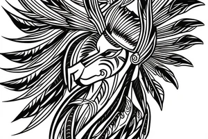 Cherokee Indian based phoenix for arm tattoo idea