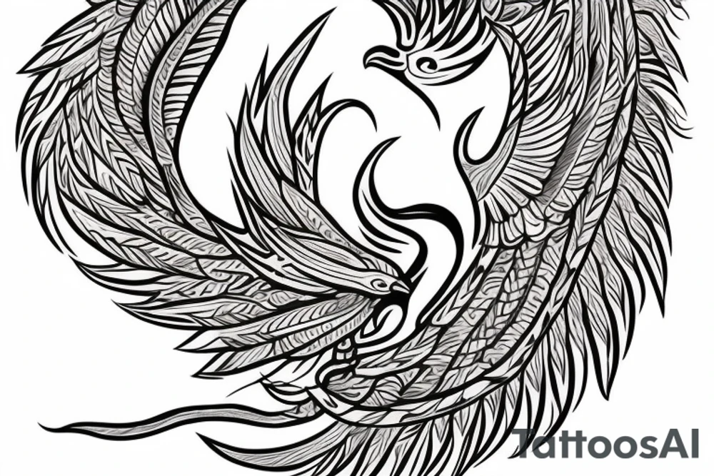 Cherokee Indian based phoenix for arm tattoo idea