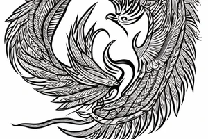 Cherokee Indian based phoenix for arm tattoo idea