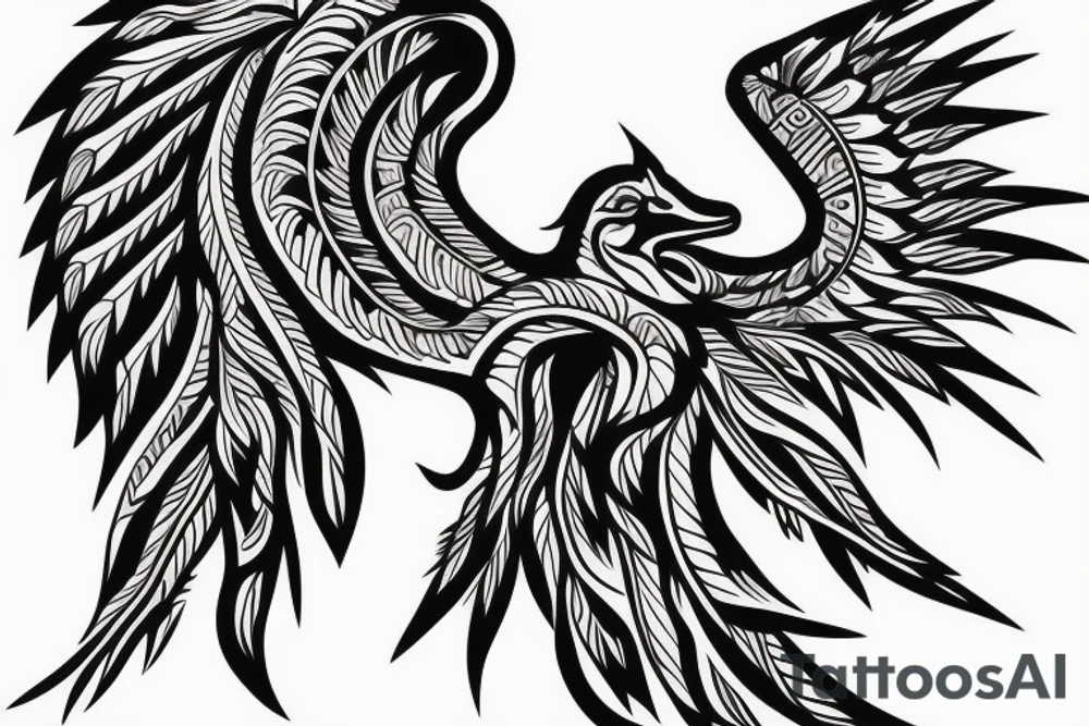 Cherokee Indian based phoenix for arm tattoo idea