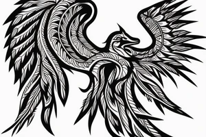 Cherokee Indian based phoenix for arm tattoo idea