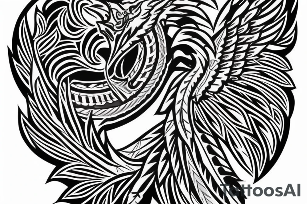 Cherokee Indian based phoenix for arm tattoo idea
