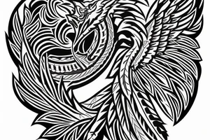 Cherokee Indian based phoenix for arm tattoo idea