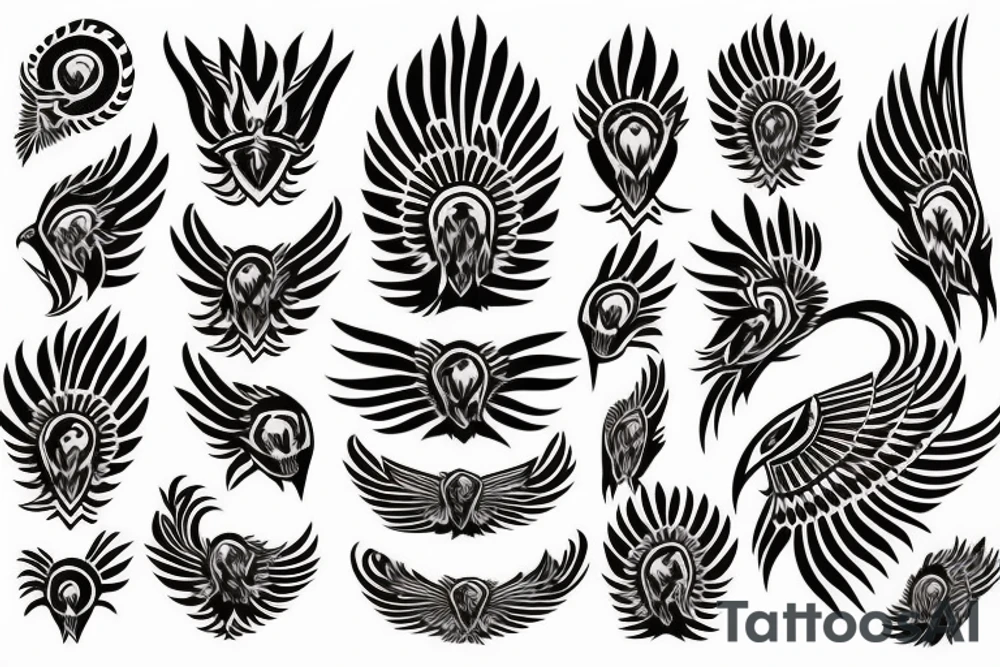 Cherokee Indian based phoenix for arm tattoo idea