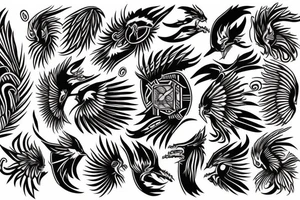 Cherokee Indian based phoenix for arm tattoo idea