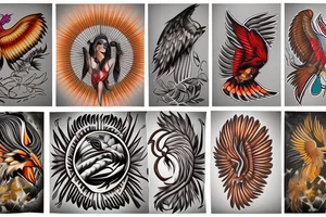 Cherokee Indian based phoenix for arm tattoo idea
