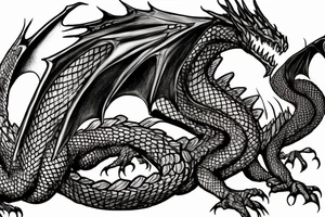 Smaug dragon wrapped around the Lonely Mountain Map tattoo idea