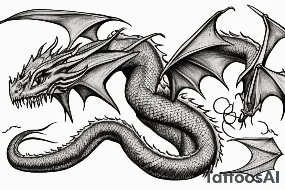 Smaug dragon wrapped around the Lonely Mountain Map tattoo idea