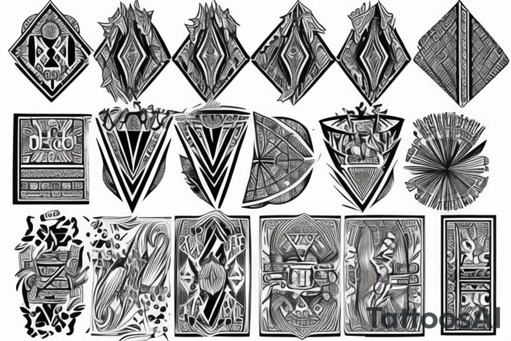 Diamond, Ace of cards, sleeve tattoo tattoo idea