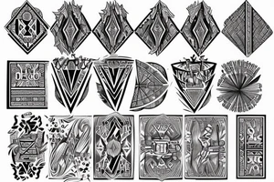 Diamond, Ace of cards, sleeve tattoo tattoo idea