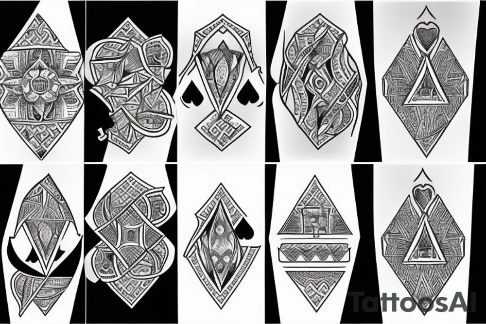 Diamond, Ace of cards, sleeve tattoo tattoo idea
