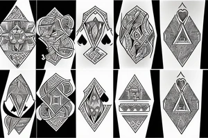 Diamond, Ace of cards, sleeve tattoo tattoo idea