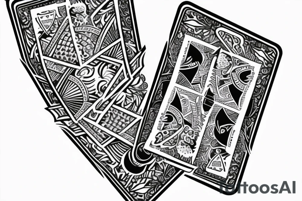 Diamond Ace of cards, sleeve tattoo tattoo idea