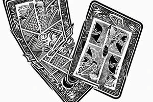 Diamond Ace of cards, sleeve tattoo tattoo idea