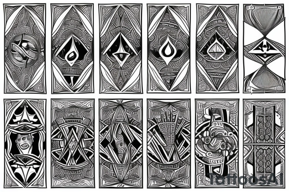 Diamond Ace of cards, sleeve tattoo tattoo idea