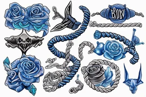 Blue anchor with rope tattoo idea
