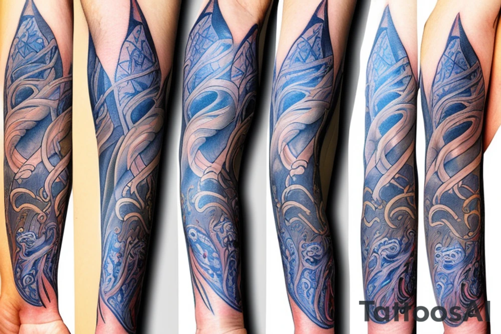 Blue anchor tattoo idea