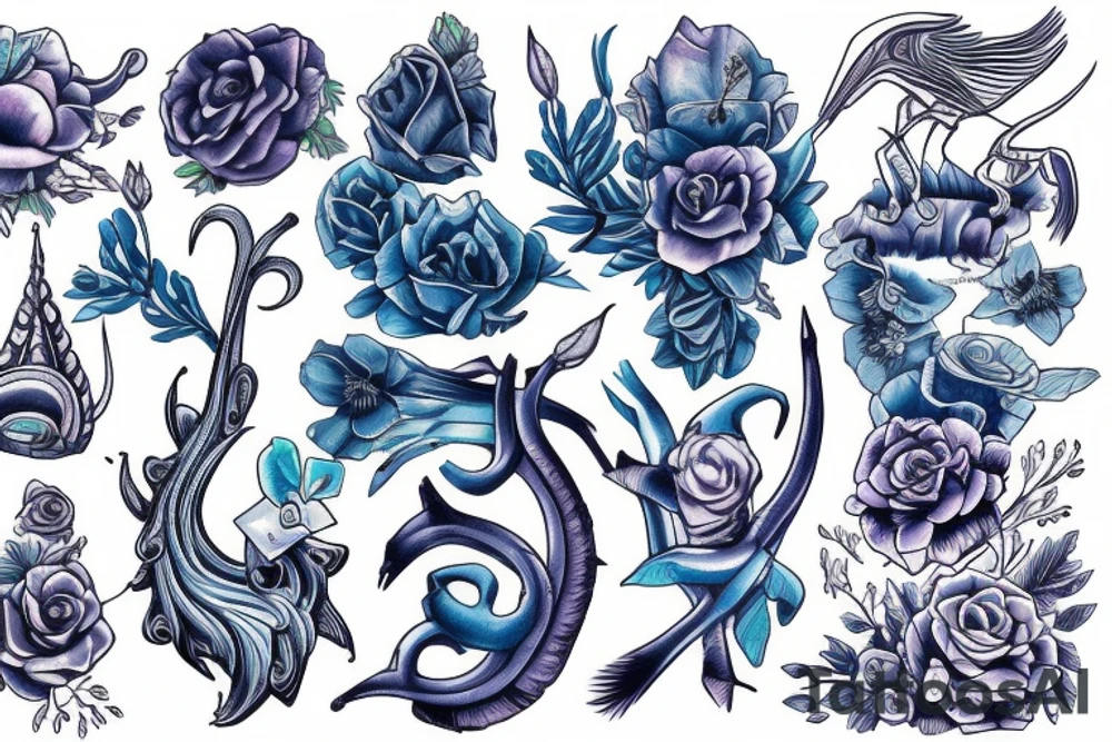 Blue anchor tattoo idea