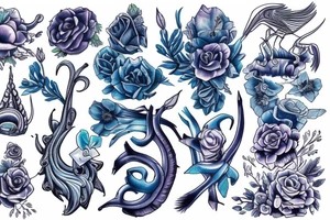 Blue anchor tattoo idea