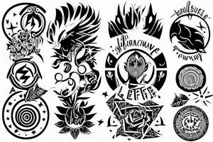 The way to lead a successful life. Through channeling vibrations, law of attraction, hard work, discipline and belonging tattoo idea