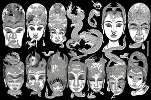 Vietnamese boat people with dragon and Buddha tattoo idea