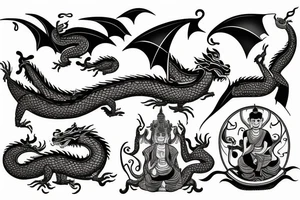 Vietnamese boat people with dragon and Buddha tattoo idea