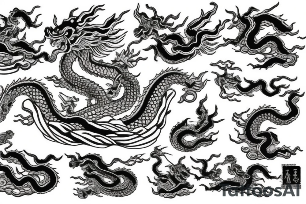 Vietnamese boat people with Japanese dragon and Buddha tattoo idea